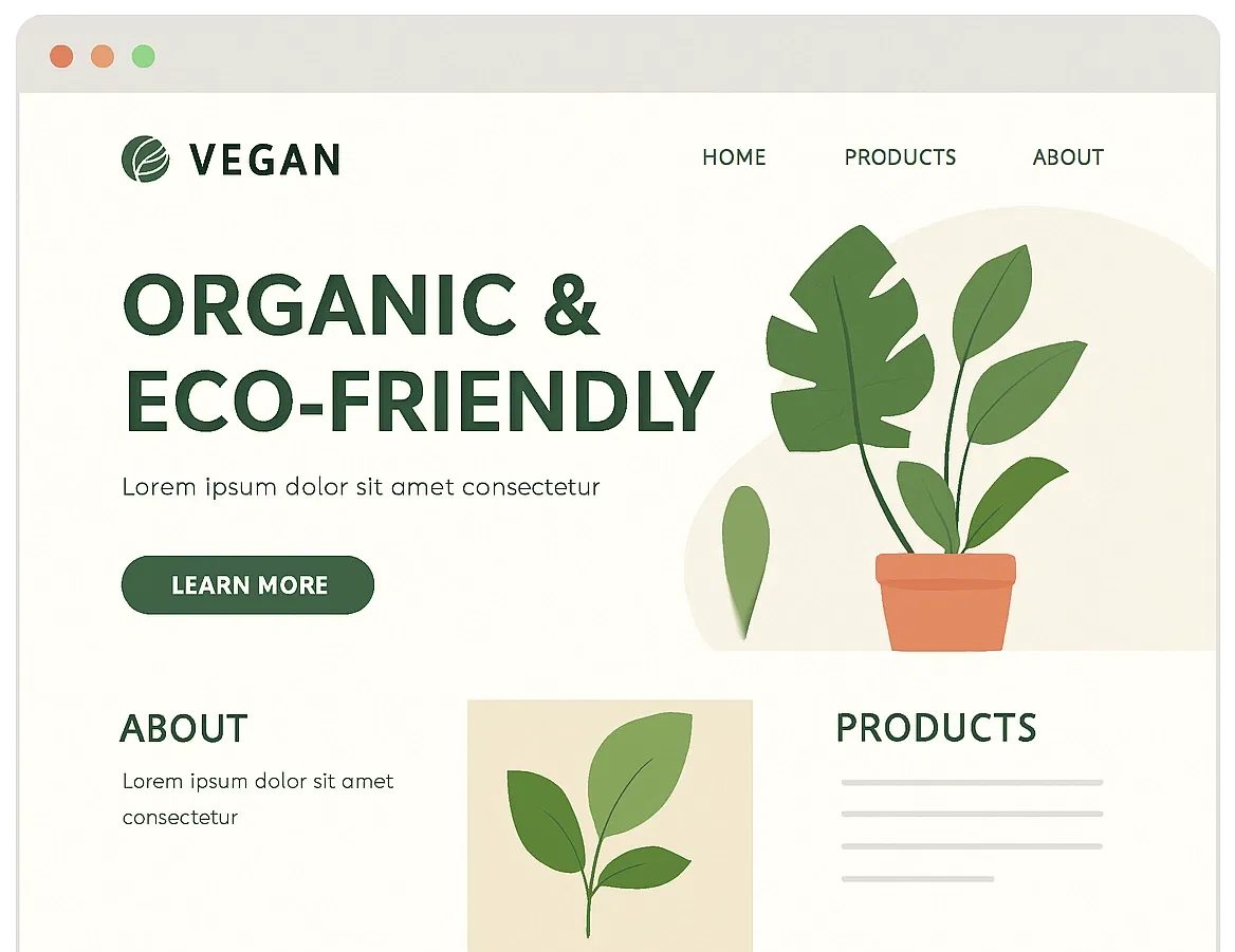 vegan website design